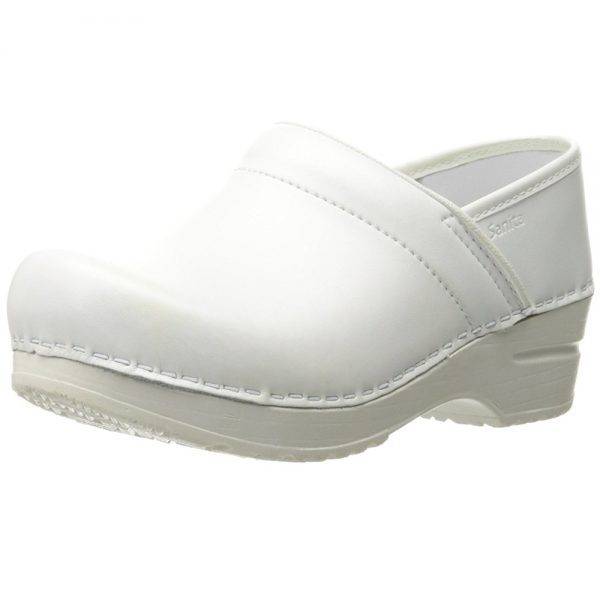 sanita white leather nursing shoes clogs arch support dansko look alike